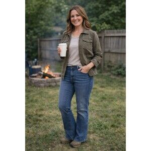 Natural Reflections Women’s Bootcut Jeans 10P Petite Medium Wash Embroidered...